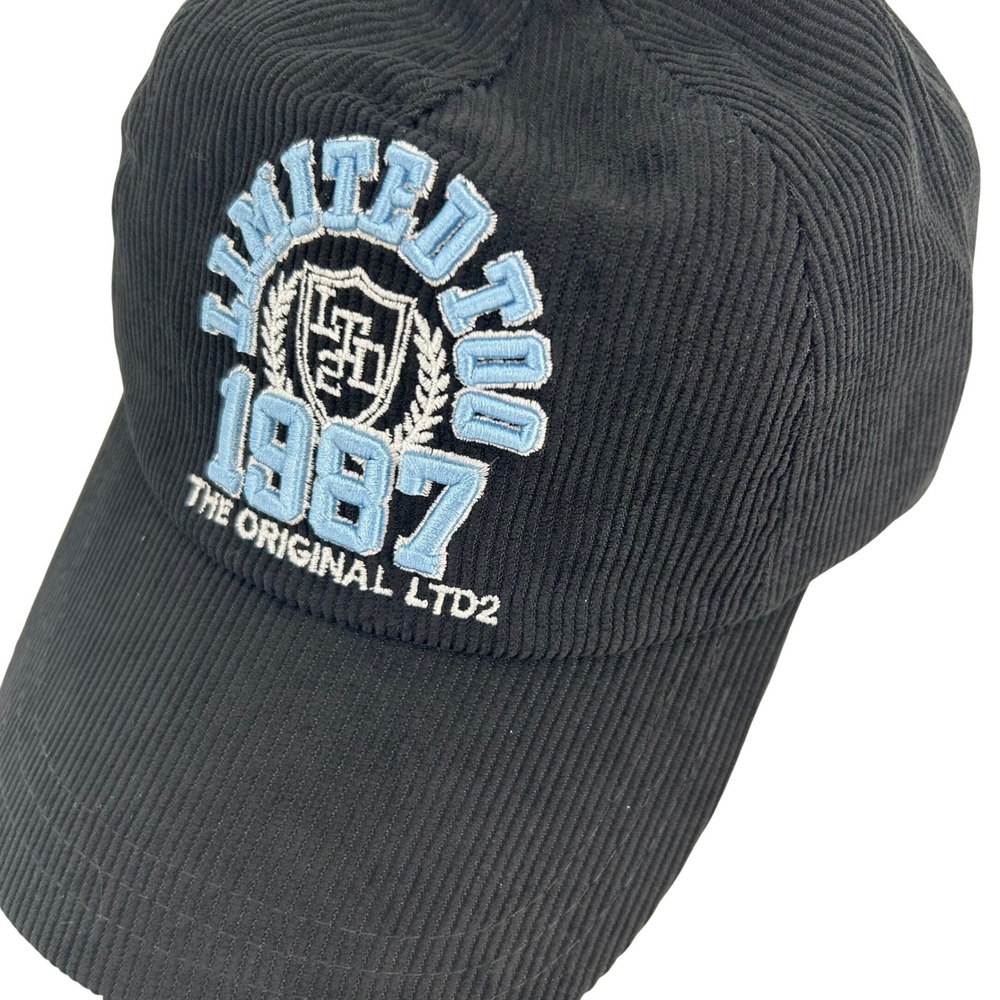 Limited Too 1987 Black Corduroy Baseball Cap Hat Adjustable NWT 27855554